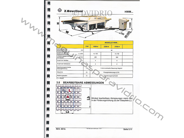 LAVADORA HORIZONTAL PARA VIDRIO BAVELLONI