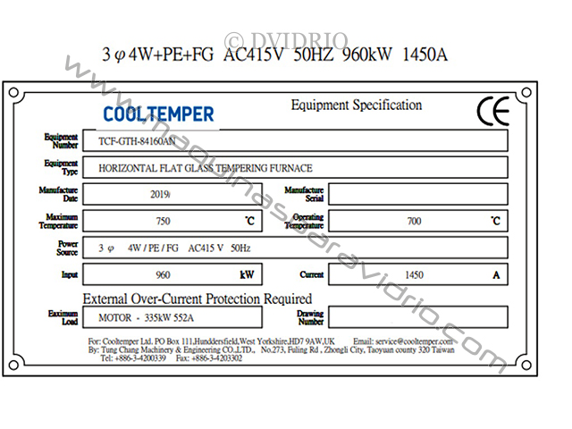 HORNO DE TEMPLADO DE VIDRIOS COOLTEMPER
